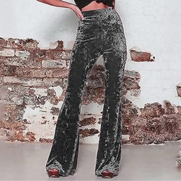Trails Pants - Trails black Velvet Flared bell bottoms